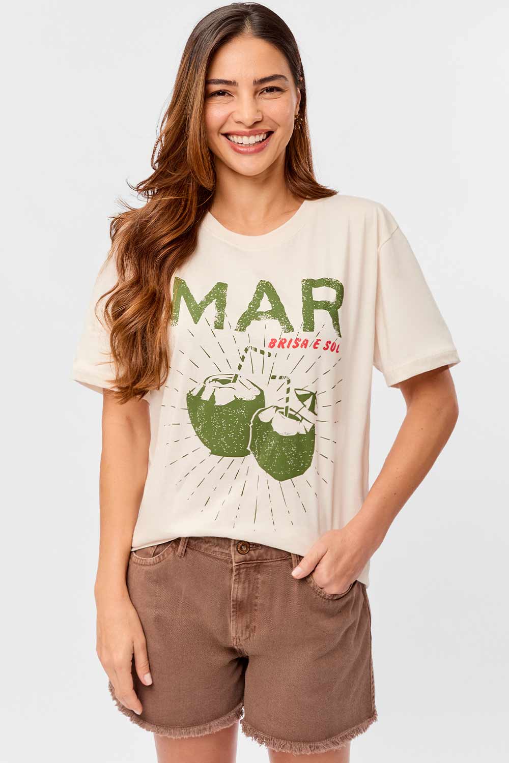 Blusa Estampada Brisa e Sol Off White