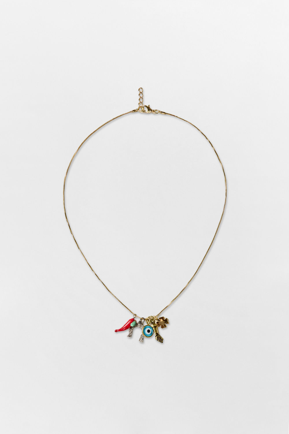 Colar Pingente Amuletos Ouro