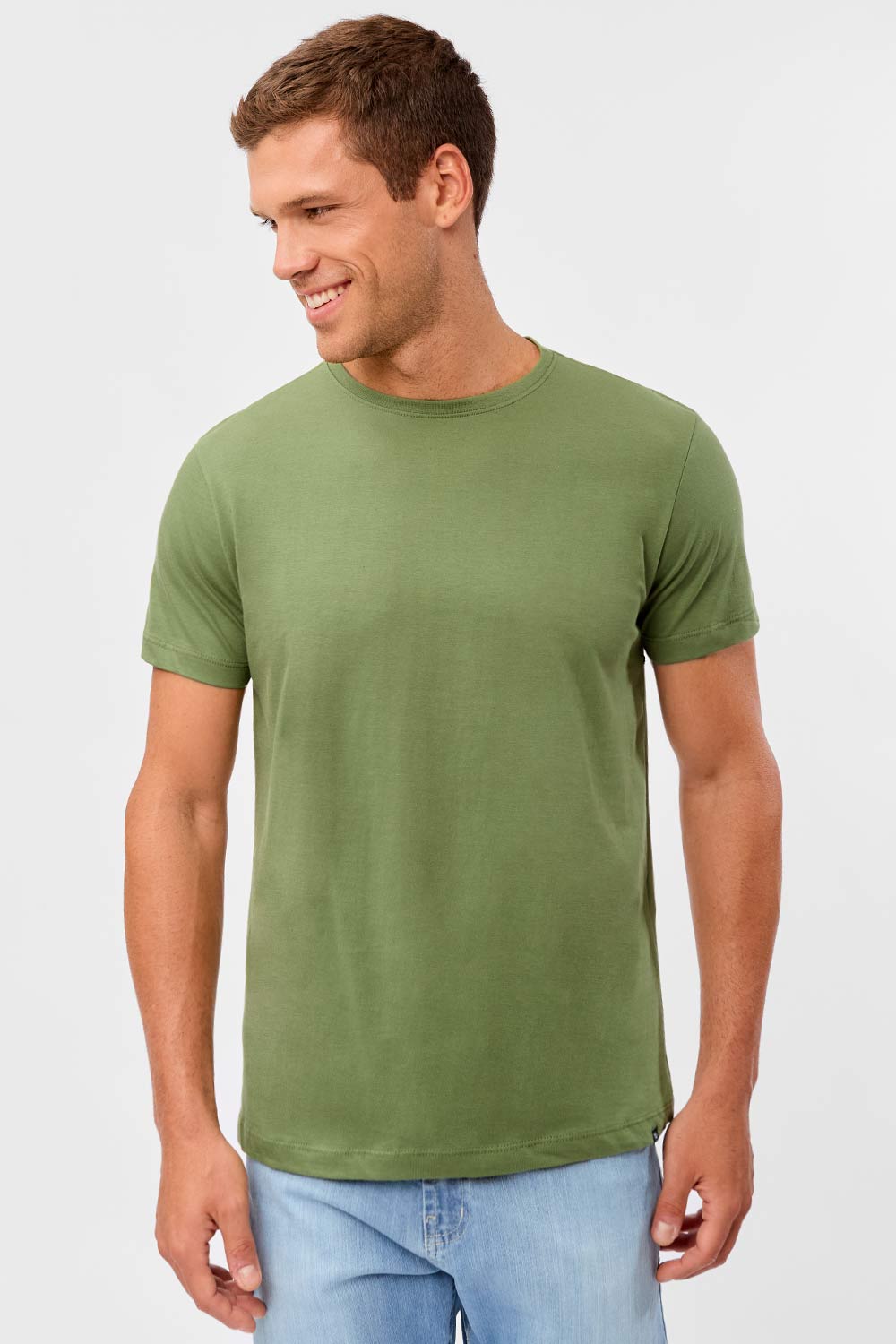 T-Shirt Básica Fit Verde Militar