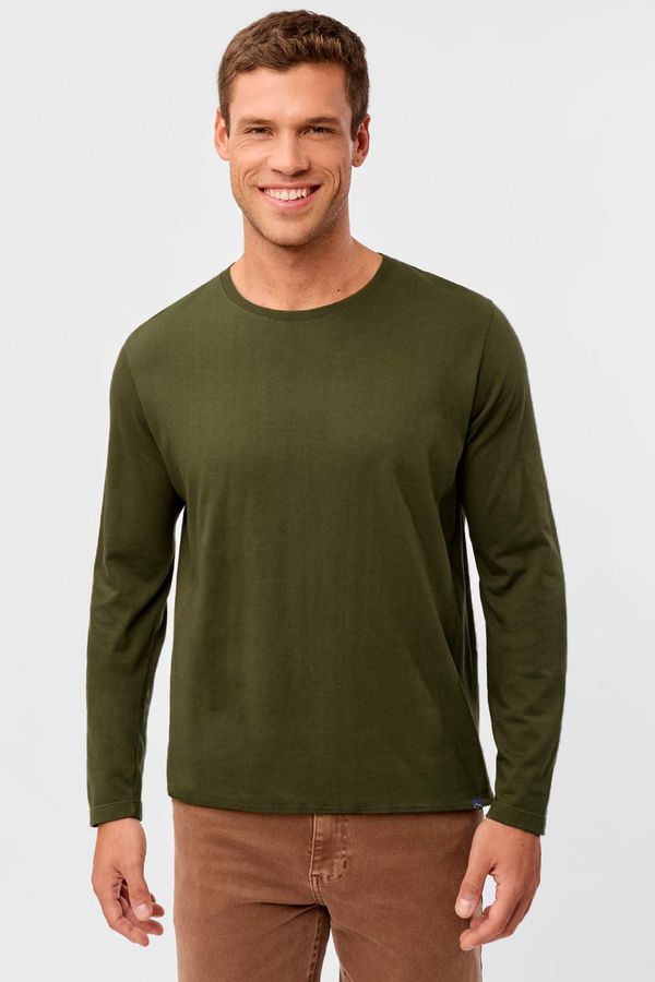 T-Shirt Manga Longa Premium Fit Sem Costura Verde Musgo VERDE MUSGO/M