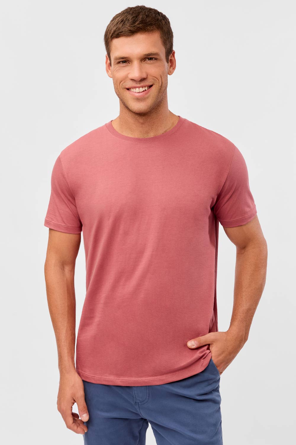 T-Shirt Básica Comfort Rosa Escuro