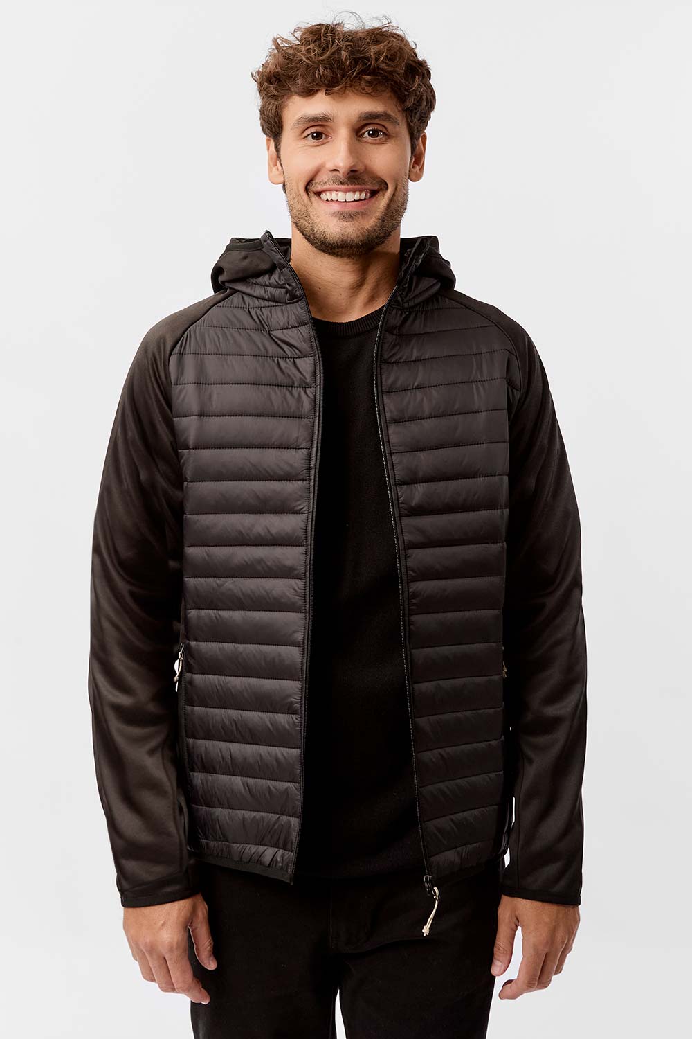 Jaqueta Puffer Com Capuz Preta