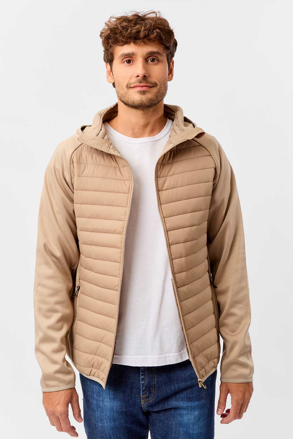 Jaqueta Puffer Com Capuz Khaki
