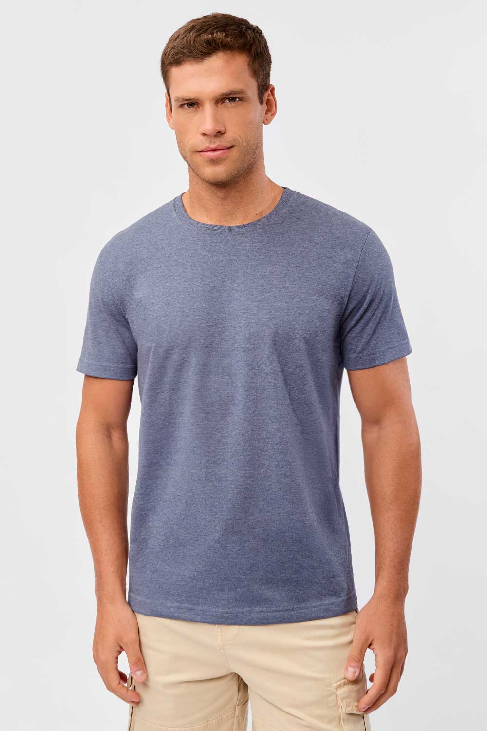 T-Shirt Básica Mescla Comfort Azul Jeans