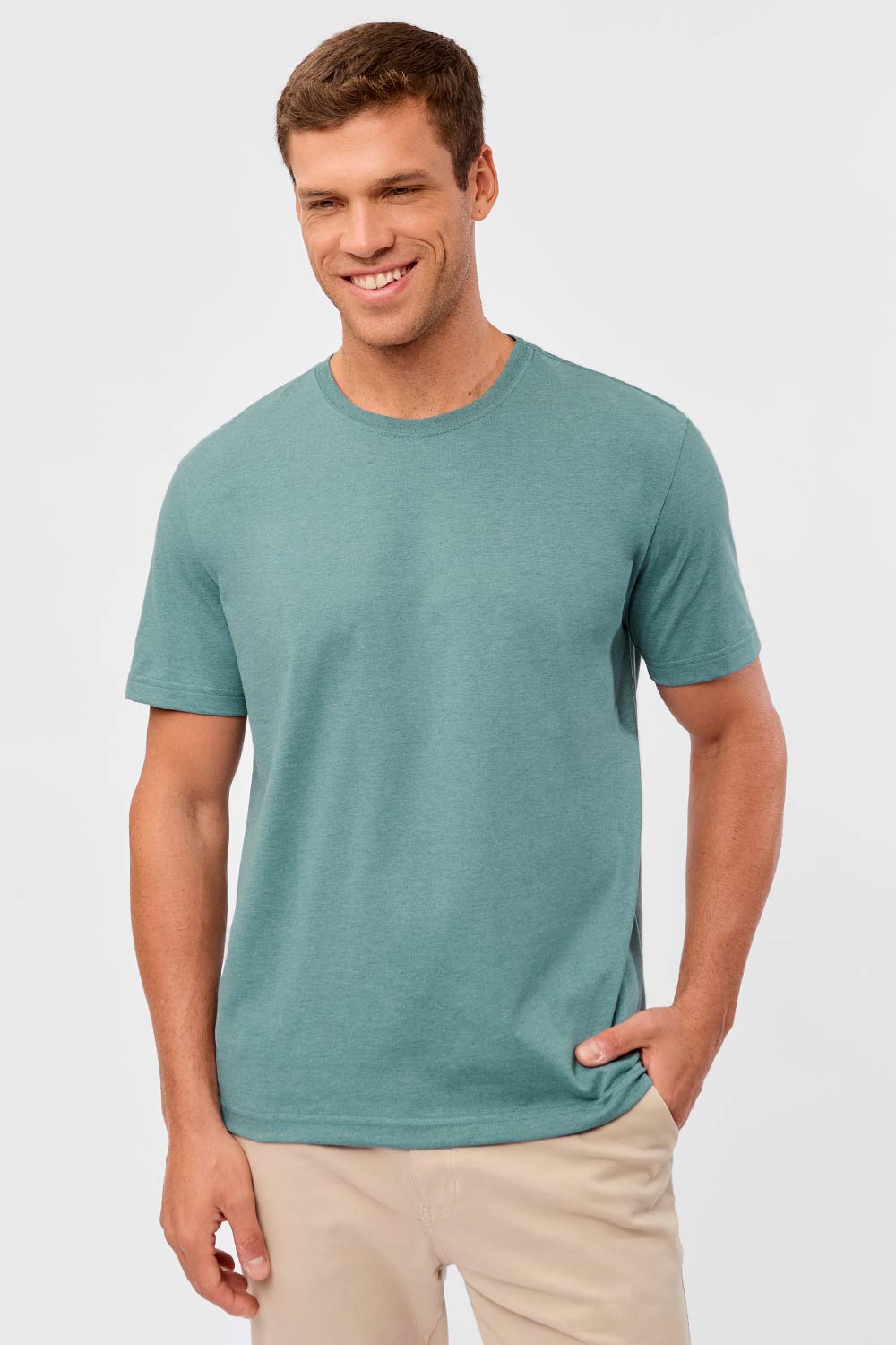 T-Shirt Básica Mescla Comfort Verde