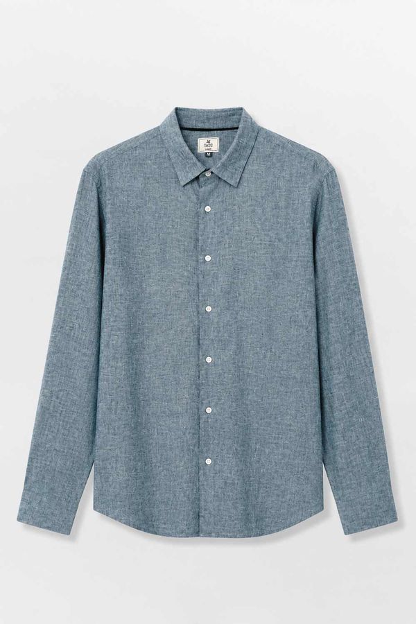 Camisa Linho Azul Jeans AZUL JEANS/P