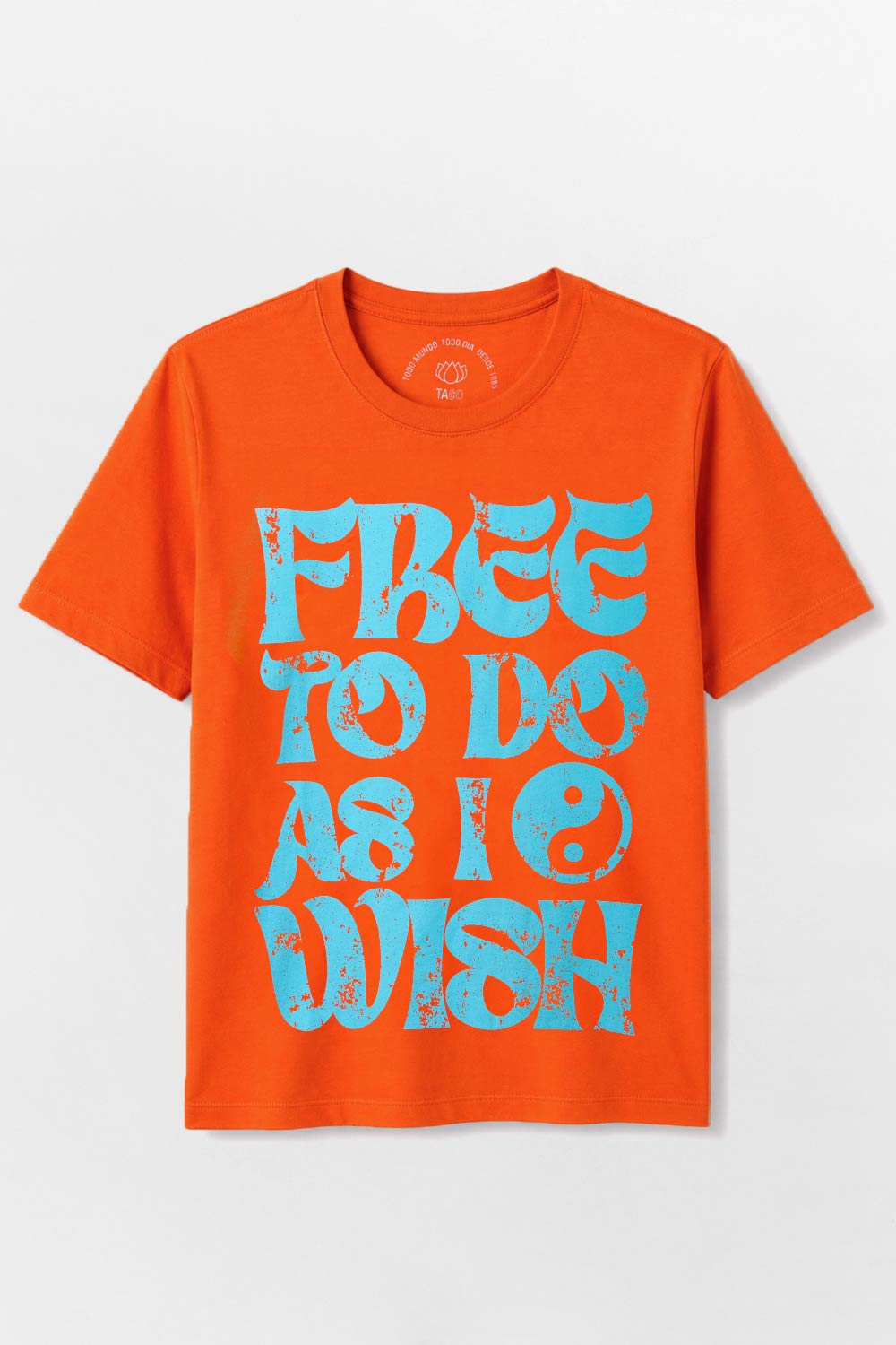 Blusa Estampada Free To Do As i Wish Laranja