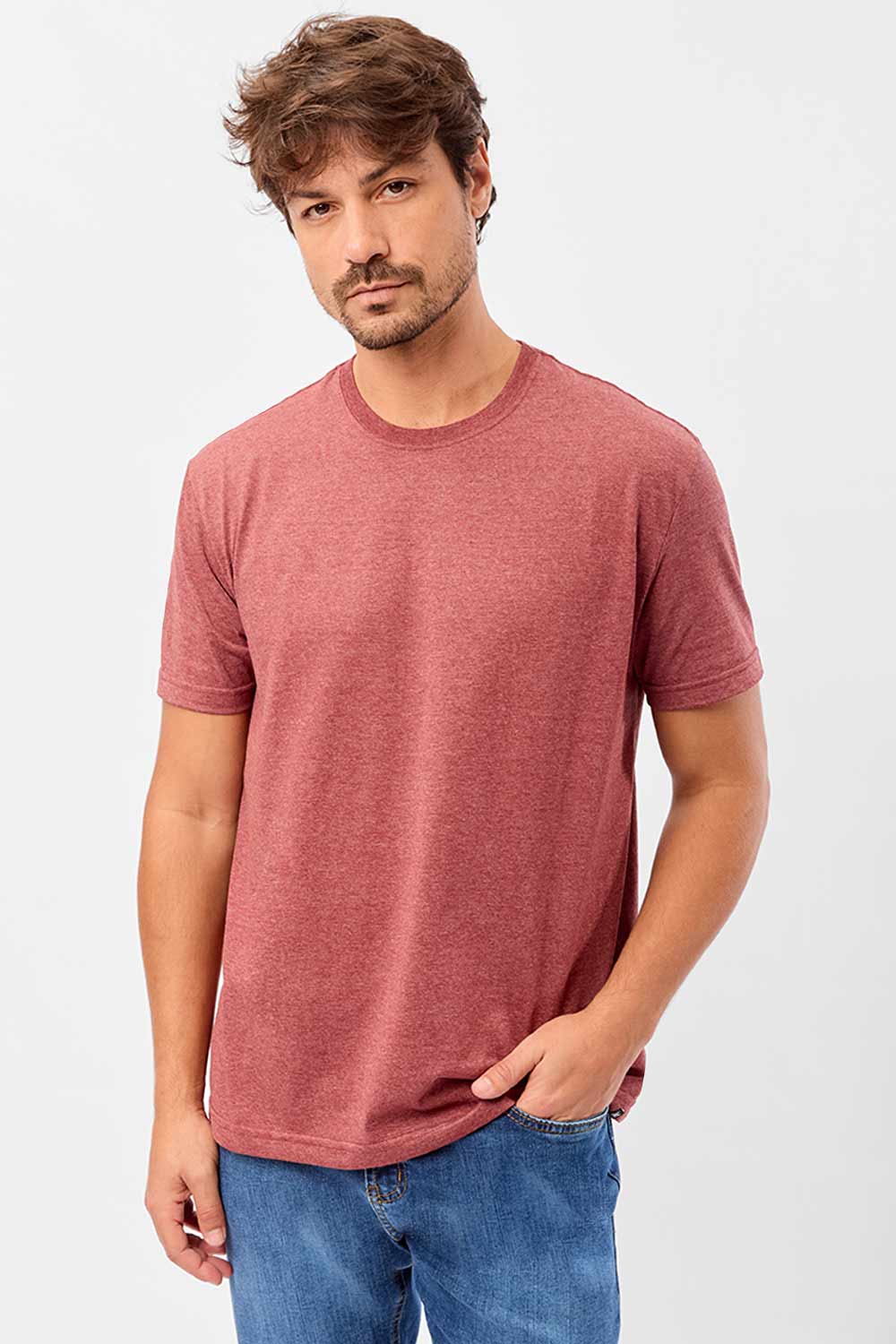 T-Shirt Básica Comfort Vermelho Escuro