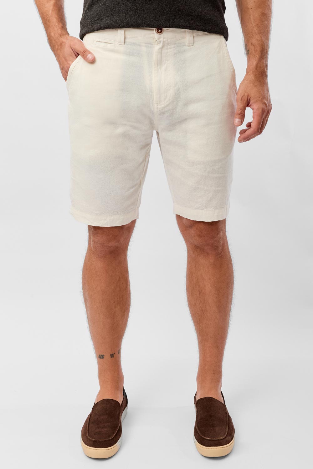 Bermuda Chino Especial Linho Off White