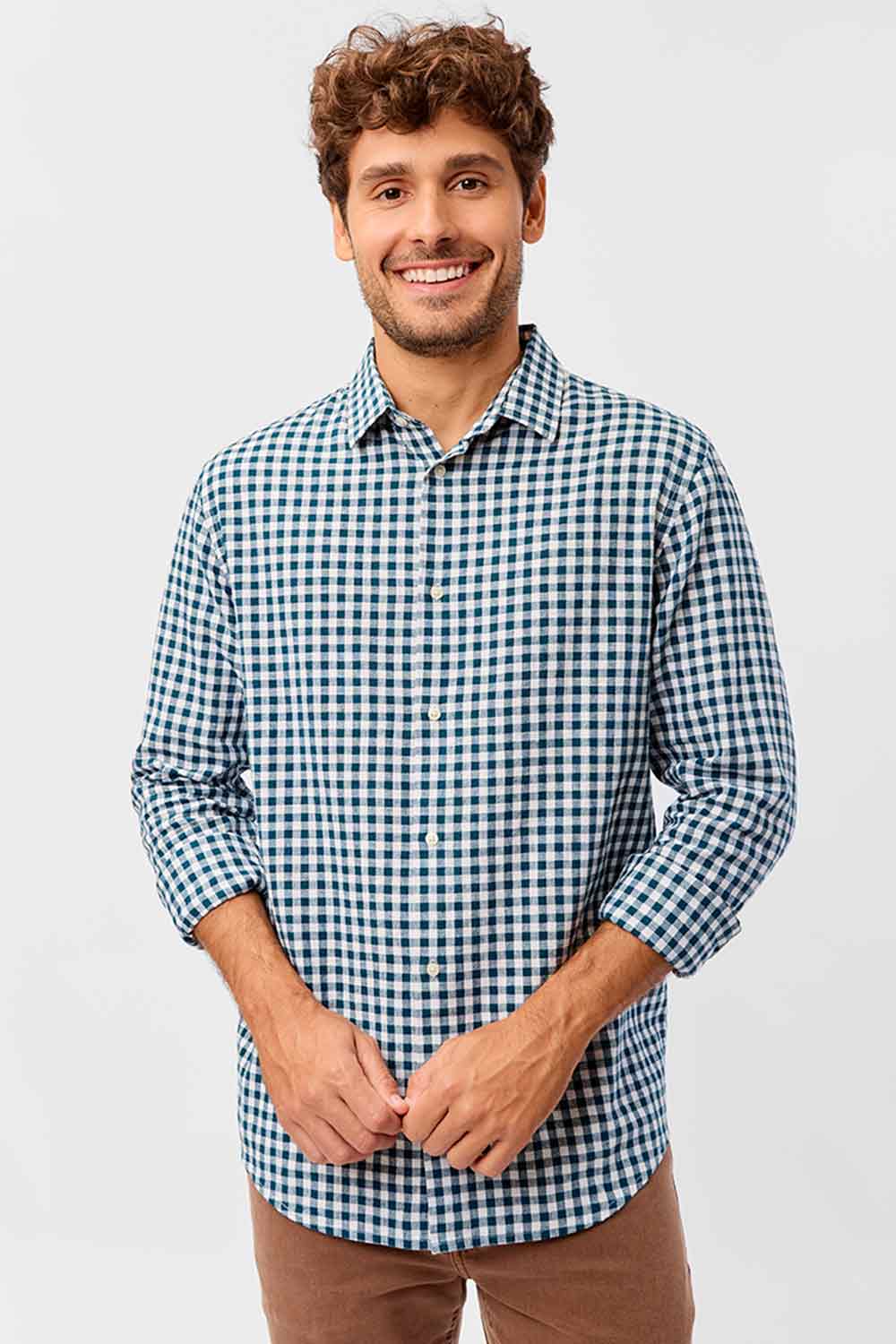 Camisa Xadrez Vichy Azul Jeans