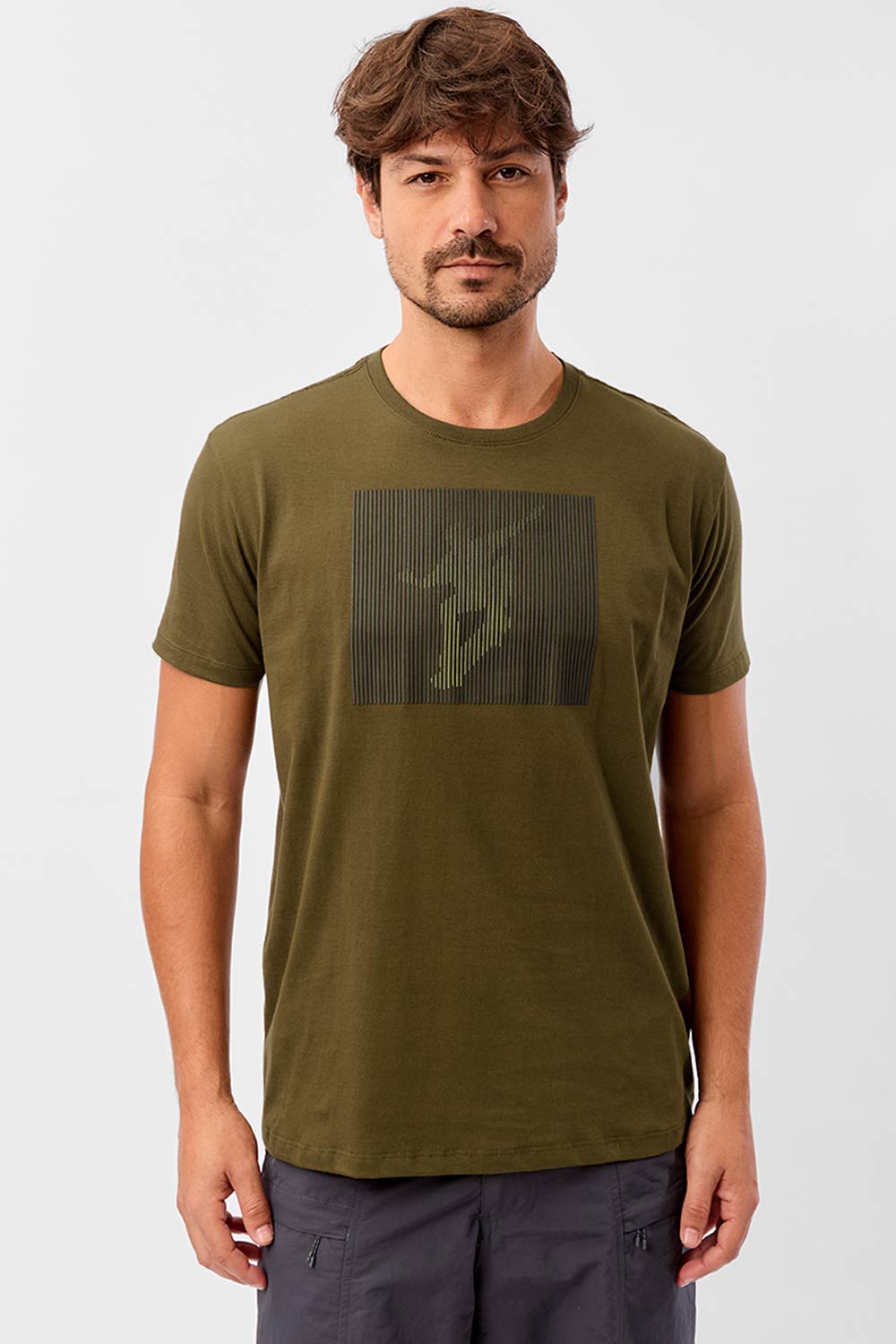 T-Shirt Estampada 3d Skatista Verde Musgo