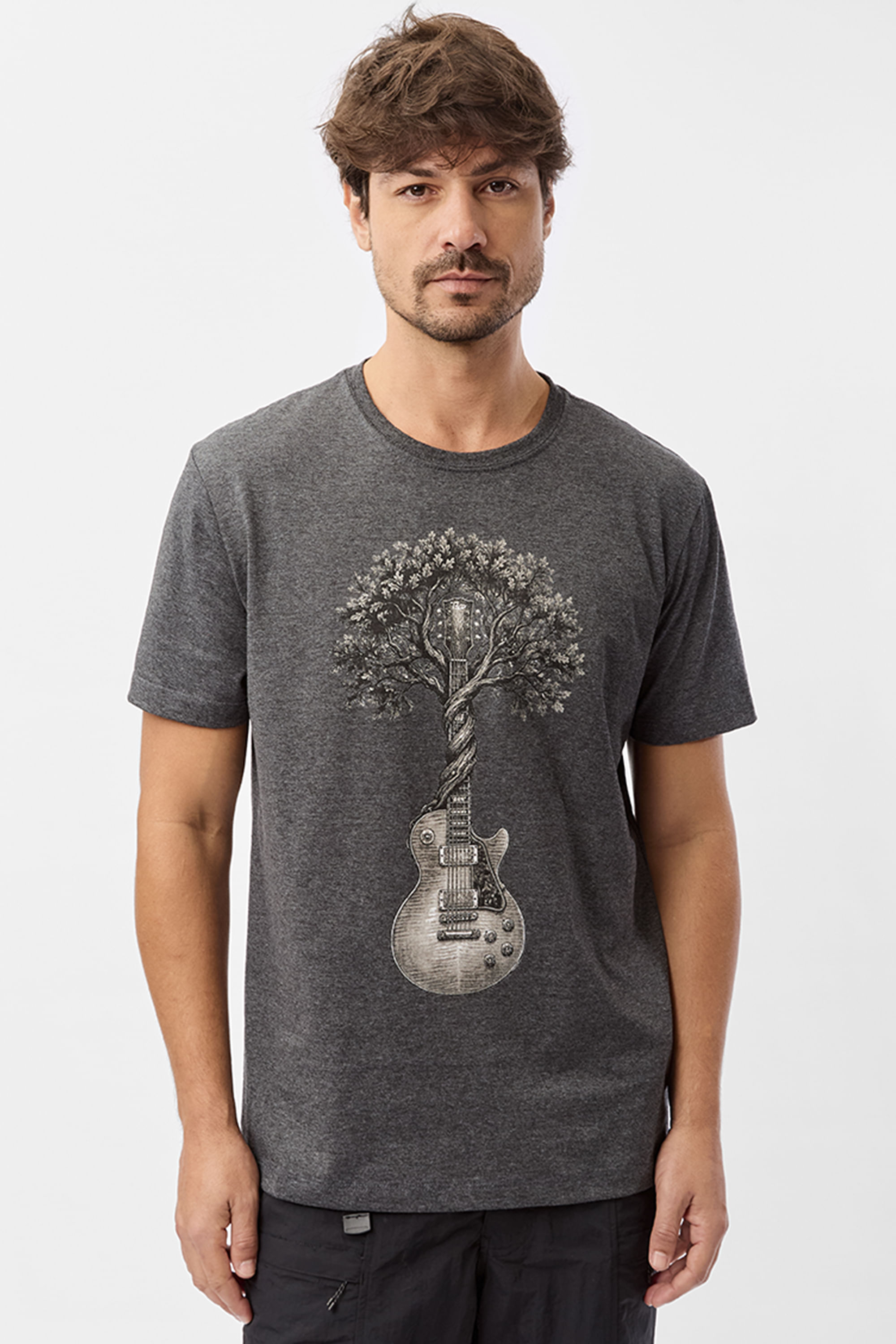 T-Shirt Estampada Mescla Nature Music Grafite