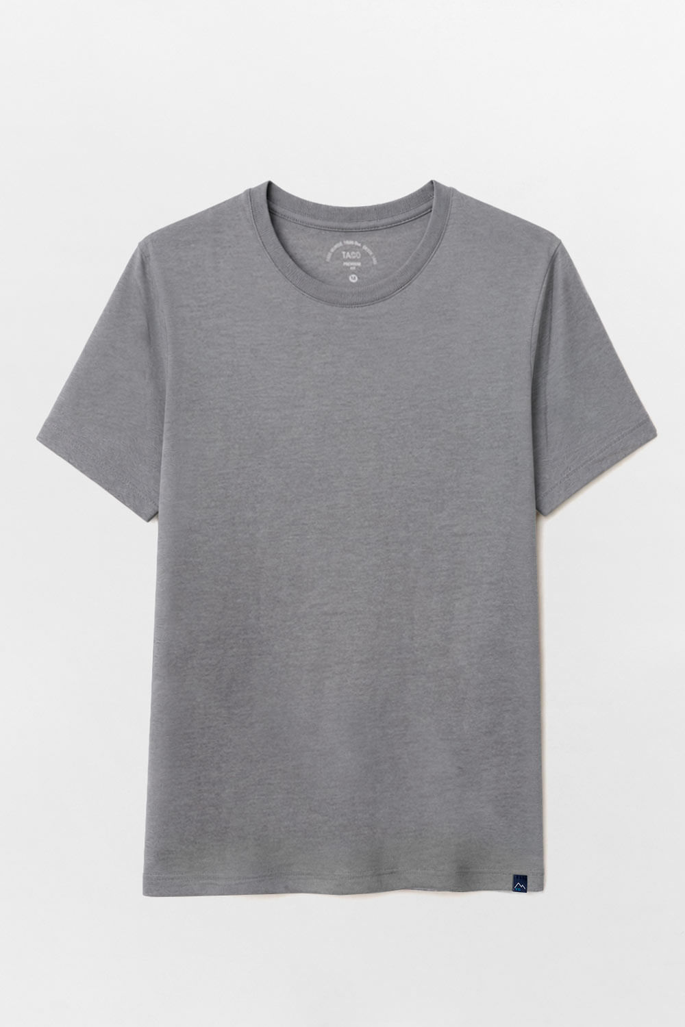 T-Shirt Básica Premium Fit Sem Costura Lateral Cinza