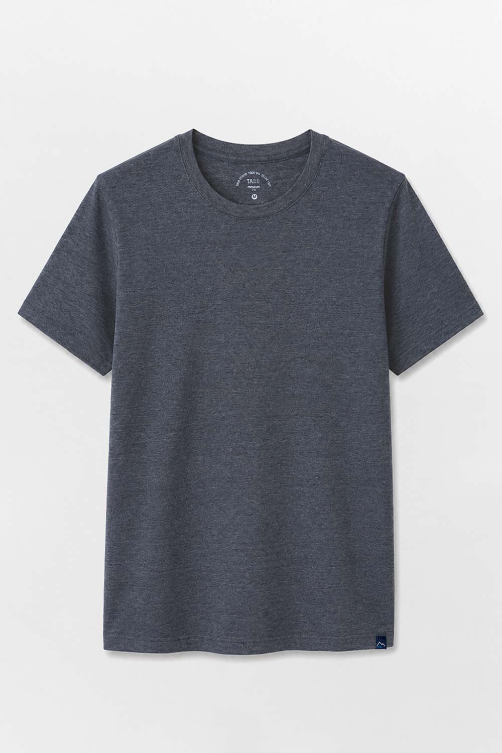 T-Shirt Básica Premium Fit Sem Costura Lateral Azul Escuro