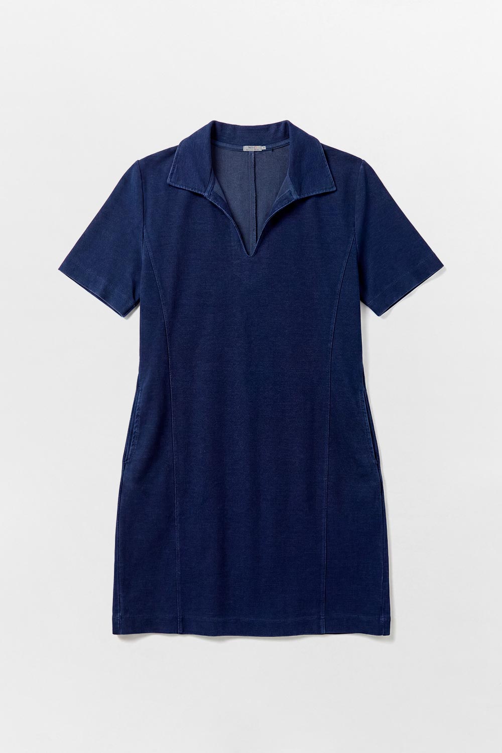 Vestido Curto Gola Polo Azul Marinho