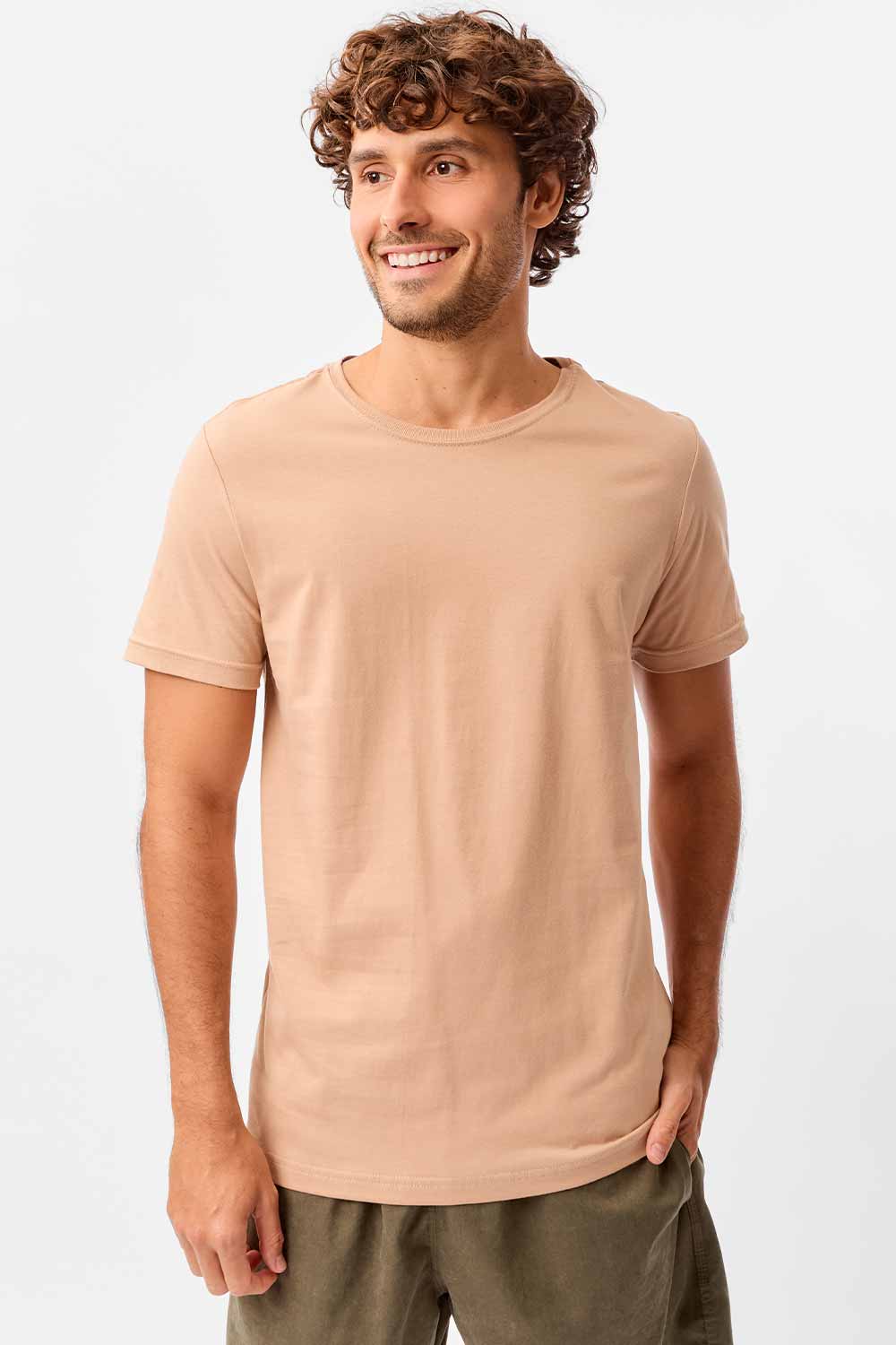 T-Shirt Básica Color Fit Khaki