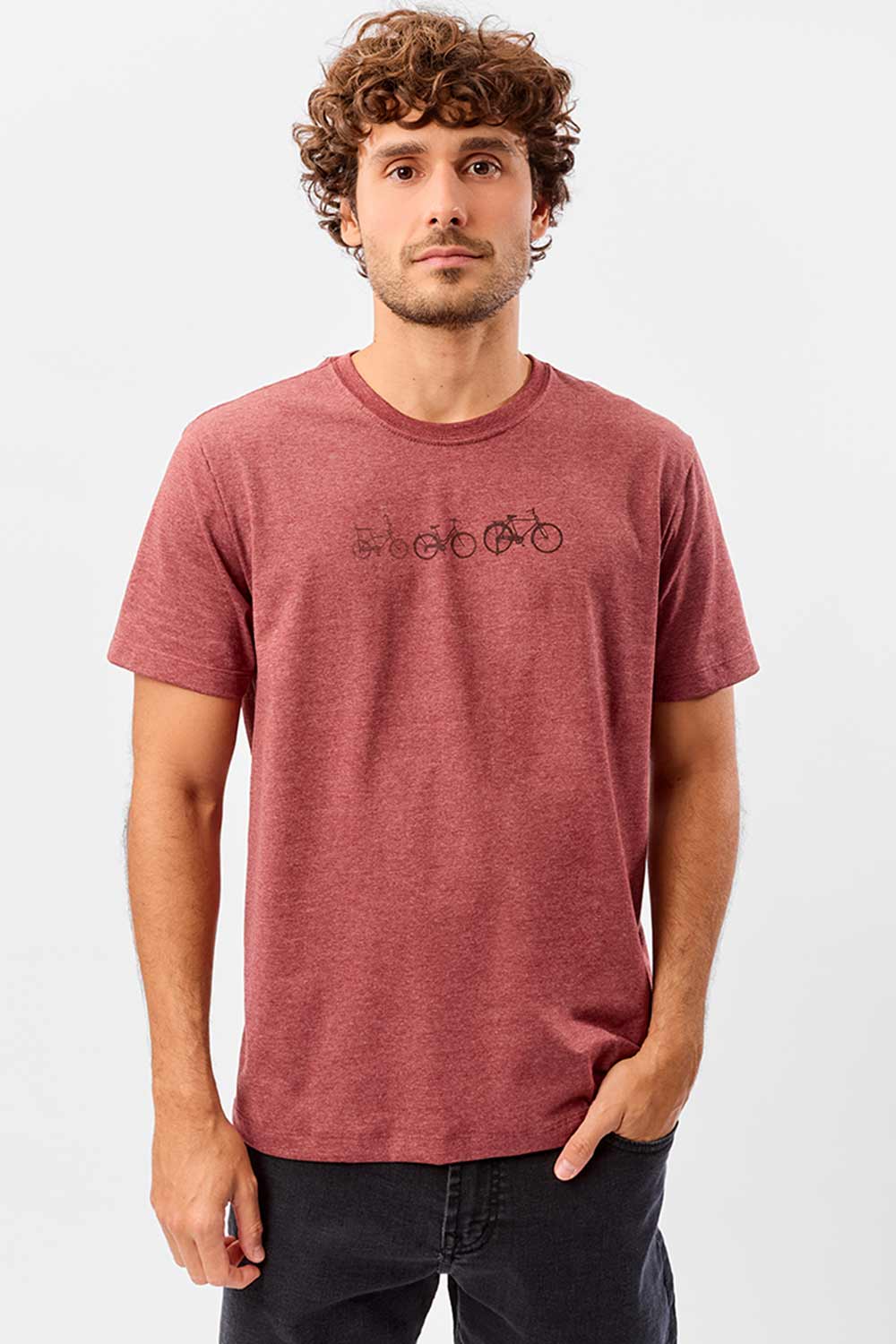 T-Shirt Estampada Mescla Bikes Vermelha