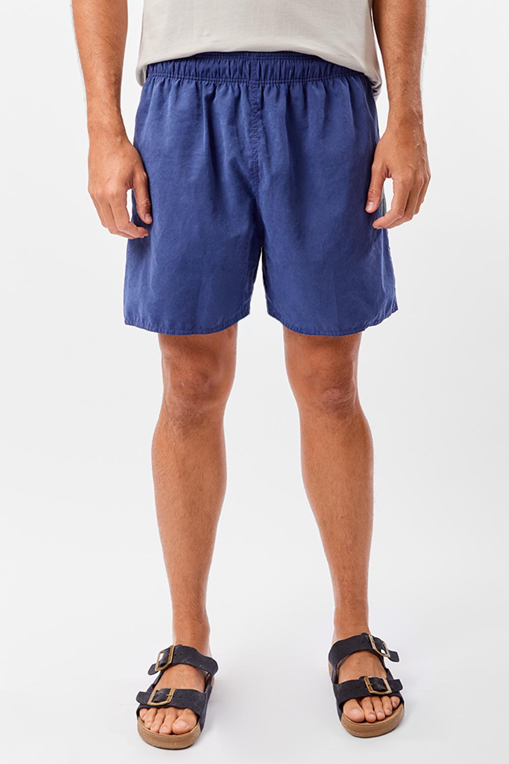 Short Liso Cupro Azul Marinho